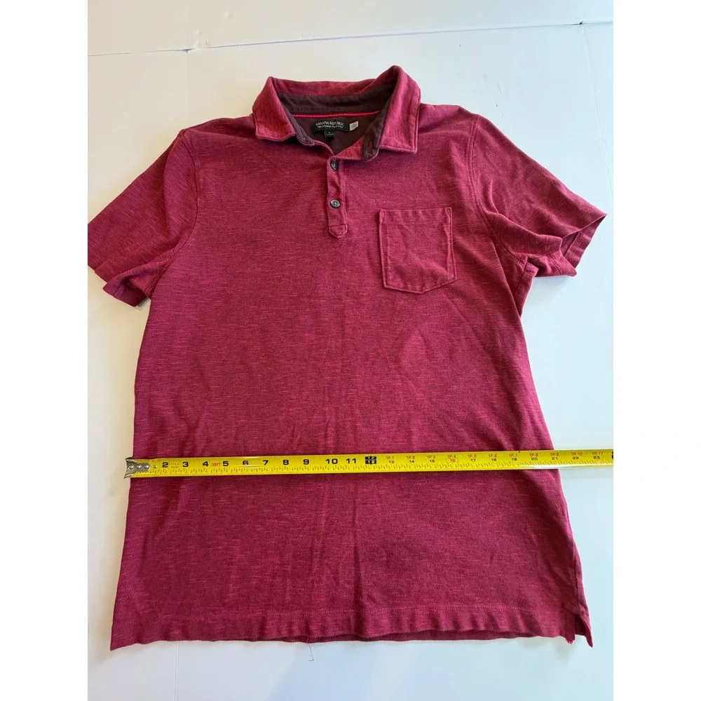Banana Republic Performance Pique Polo‎ Mens Large Red Short Sleeve